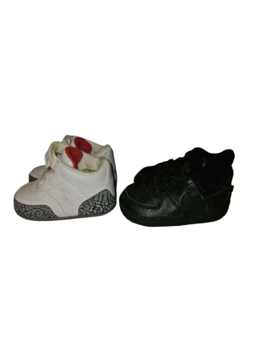 Baby Nike Air Force 1 & RARE Jordan Crib Shoes 2C Black White